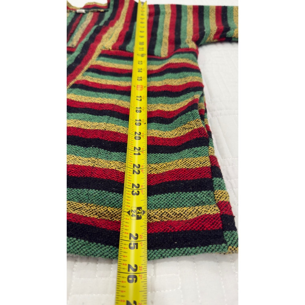 Kathmandu Imports Striped Cotton‎ Cardigan Jacket Red Green Yellow Black Nepal - Picture 5 of 7